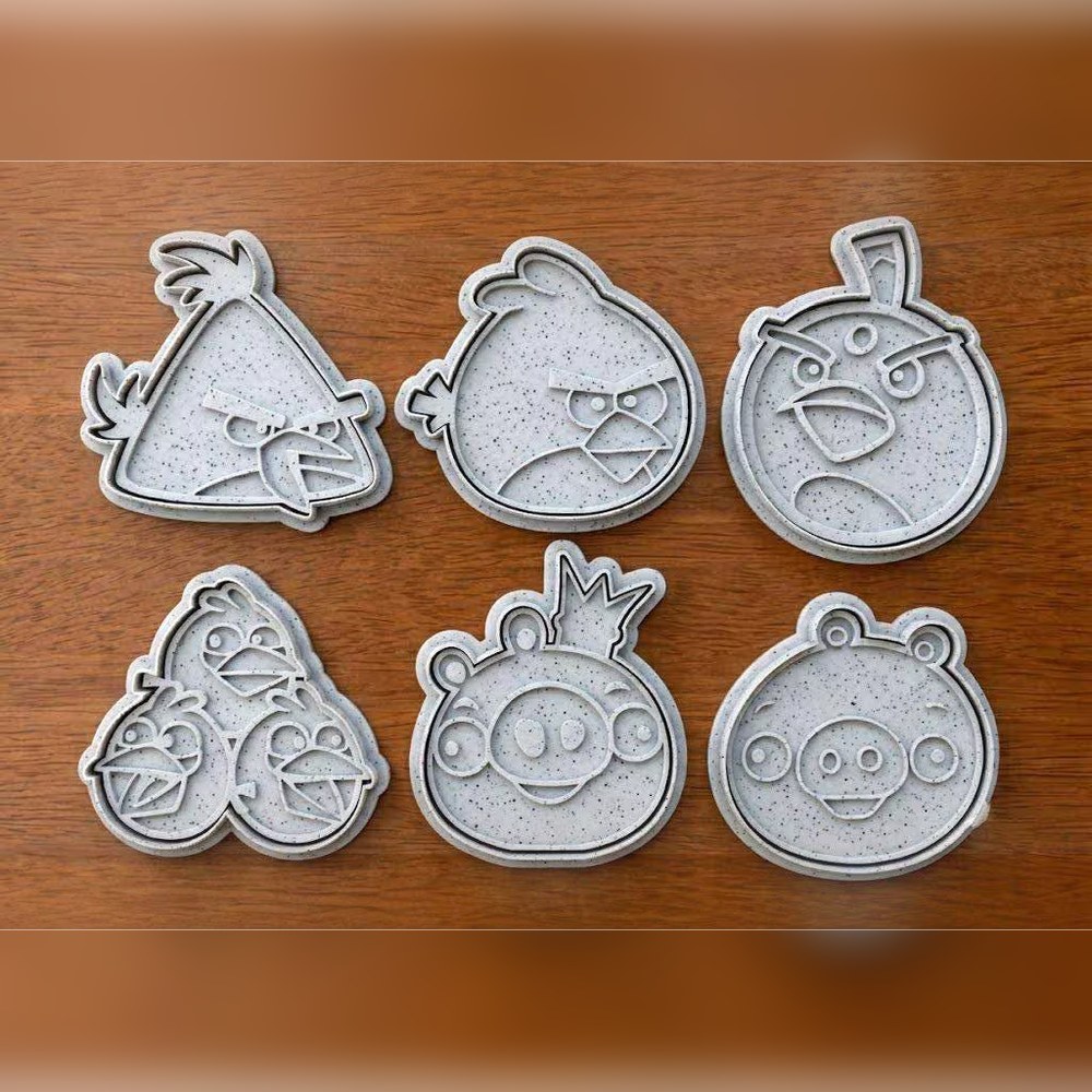 Birthday Parties - Angry Birds Cookie Cutter Set - 6 Cutters - Cookie Cutters - Stamp and Bake