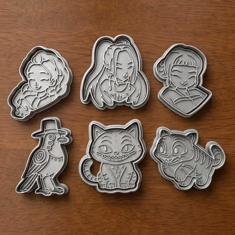 Anime & Manga & Bake Sales & Fundraisers - Anime Girls & Cats Cookie Cutter Set - 6 Cutters - Bestselling Cookie Cutter