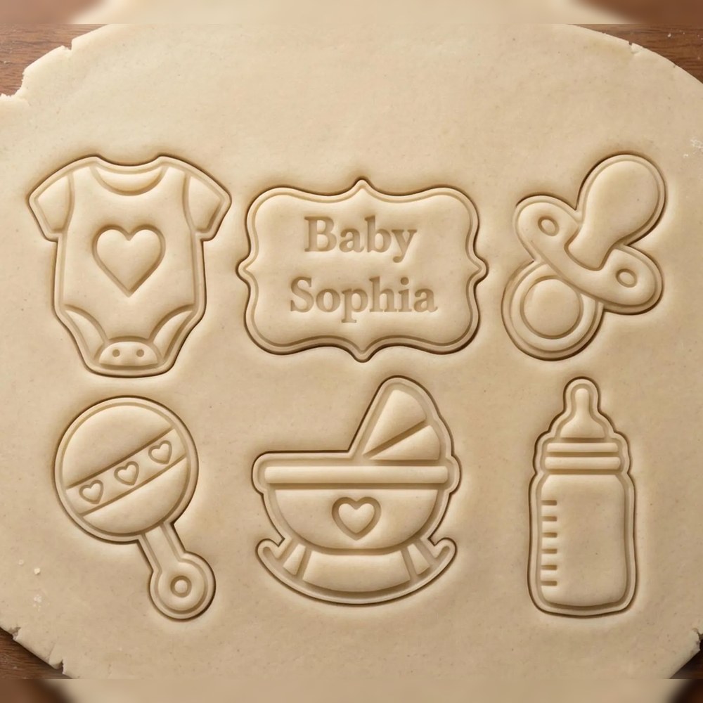 Bake Sales & Fundraisers & Baking With Kids - Baby Shower Cookie Cutter Set - 6 Cutters - Food-Safe Cookie Cutter - View 2