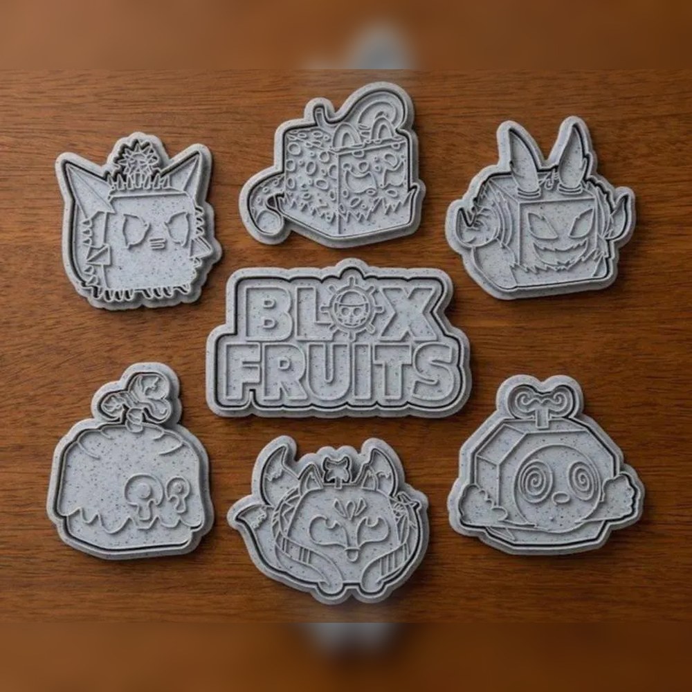 Birthday Parties & Gamer Parties - Blox Fruits Cookie Cutter Set - 7 Cutters - Baking Tool