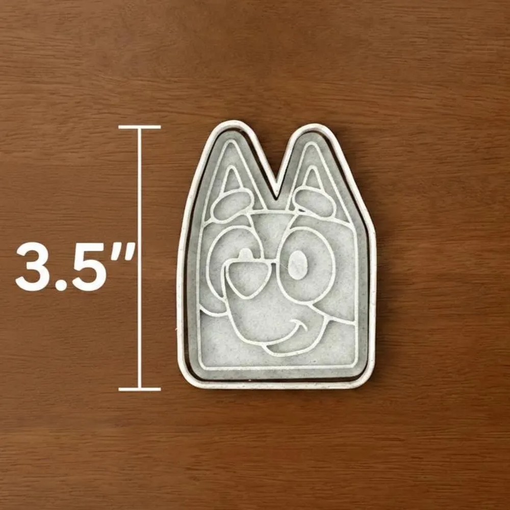 Baking With Kids & Birthday Parties - Bluey Faces & Paw Cookie Cutter Set - 7 Cutters - Food-Safe Cookie Cutter - View 3