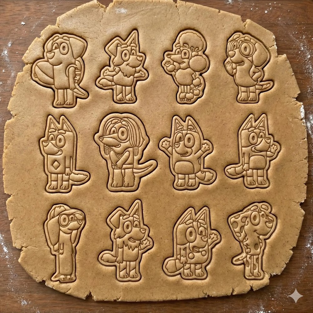 Baking With Kids & Birthday Parties - Bluey Family & Friends Cookie Cutter Set - 12 Cutters - Food-Safe Cookie Cutter - View 2