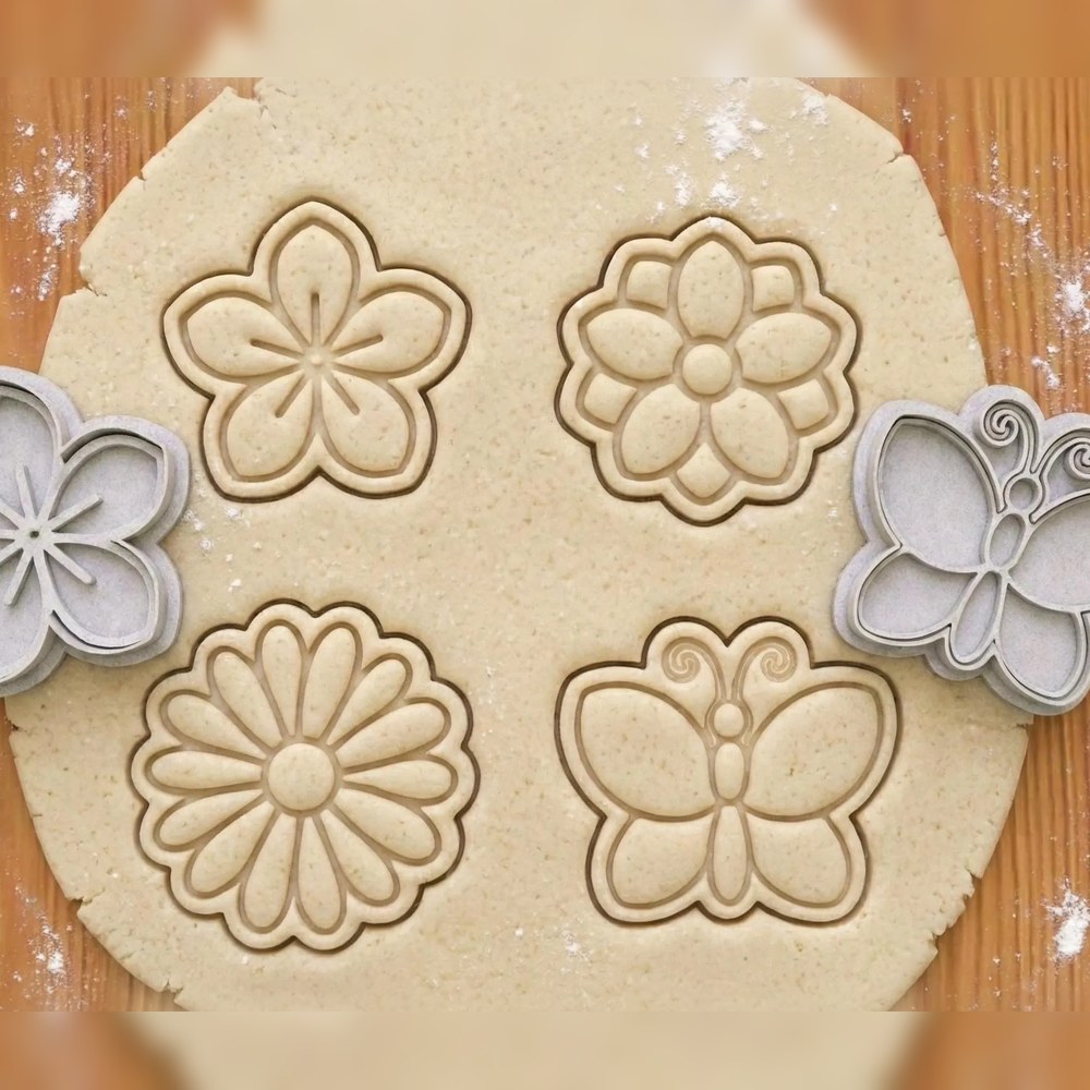 Bake Sales & Fundraisers & Baking With Kids - Flower & Butterfly Cookie Cutter Set - 4 Cutters - Food-Safe Cookie Cutter - View 2