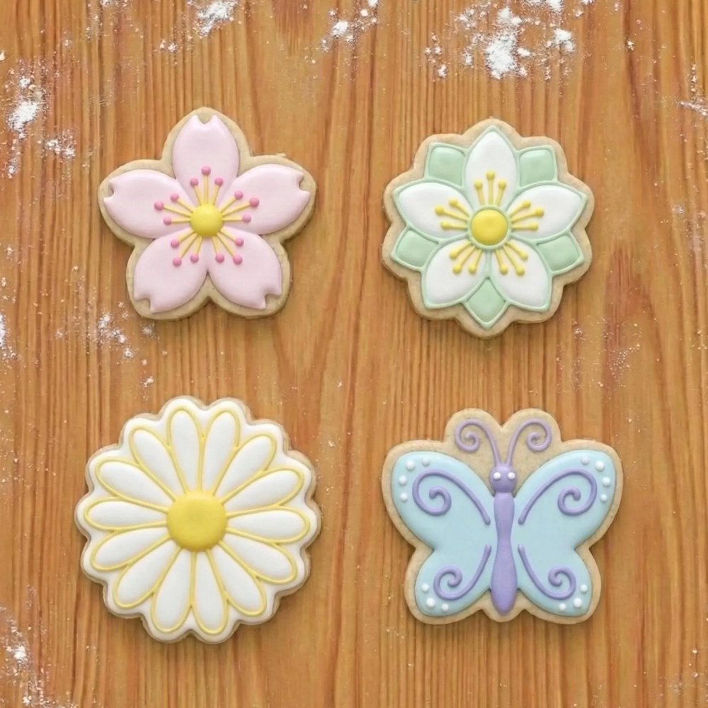 Bake Sales & Fundraisers & Baking With Kids - Flower & Butterfly Cookie Cutter Set - 4 Cutters - Food-Safe Cookie Cutter - View 3
