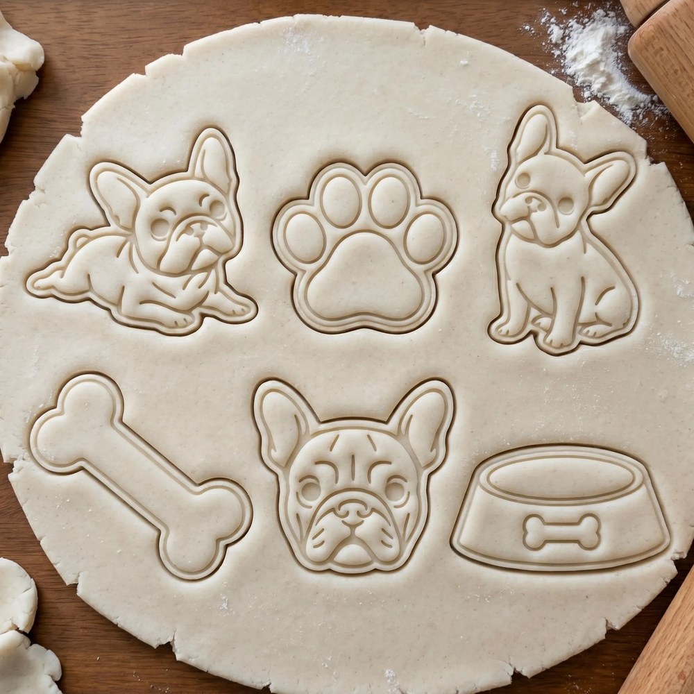 Bake Sales & Fundraisers & Baking With Kids - French Bulldog Cookie Cutter Set - 6 Cutters - Food-Safe Cookie Cutter - View 2