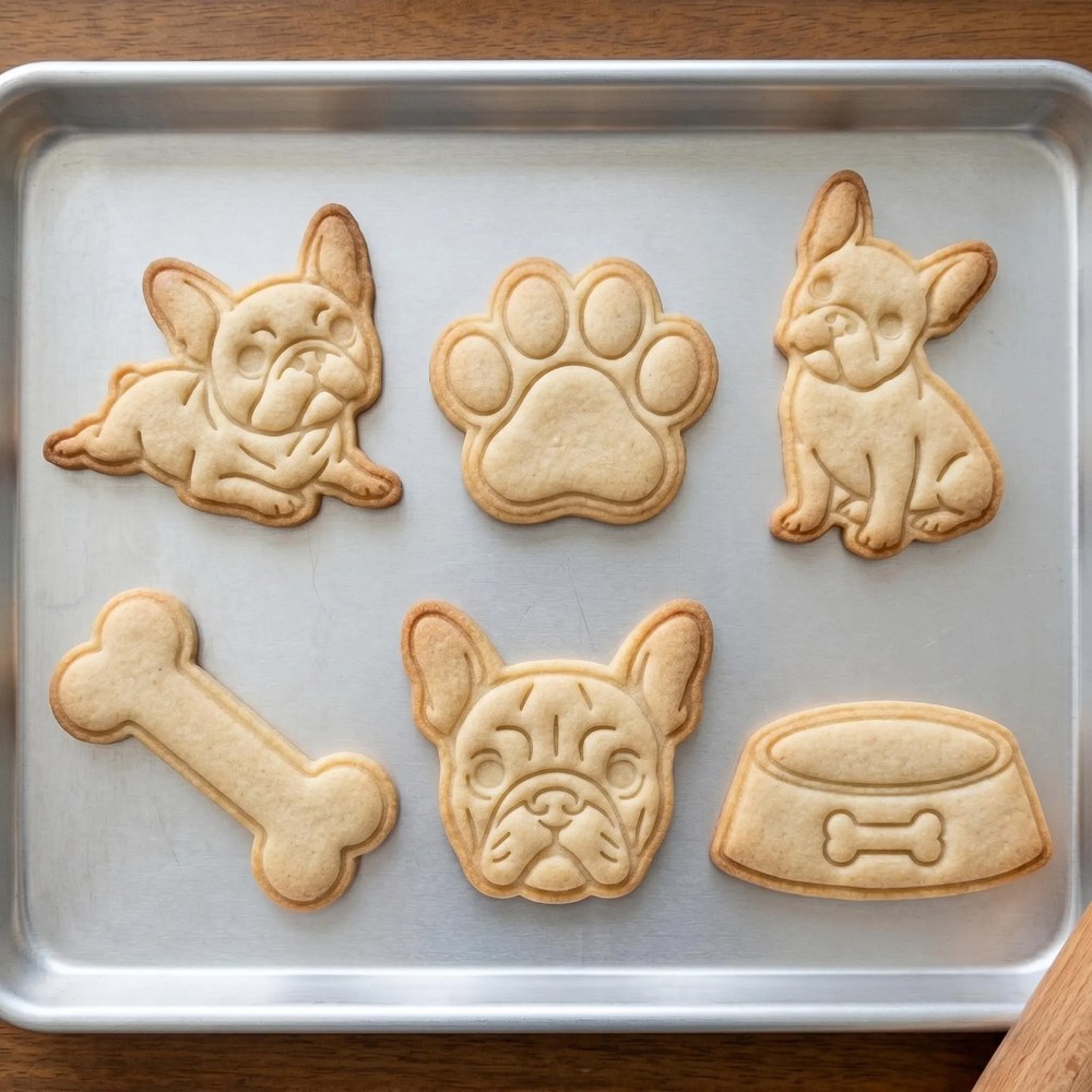 Bake Sales & Fundraisers & Baking With Kids - French Bulldog Cookie Cutter Set - 6 Cutters - Food-Safe Cookie Cutter - View 3