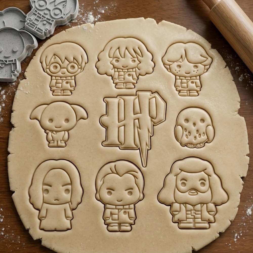 Bake Sales & Fundraisers & Birthday Parties - Harry Potter Chibi Cookie Cutter Set - 9 Cutters - Food-Safe Cookie Cutter - View 2