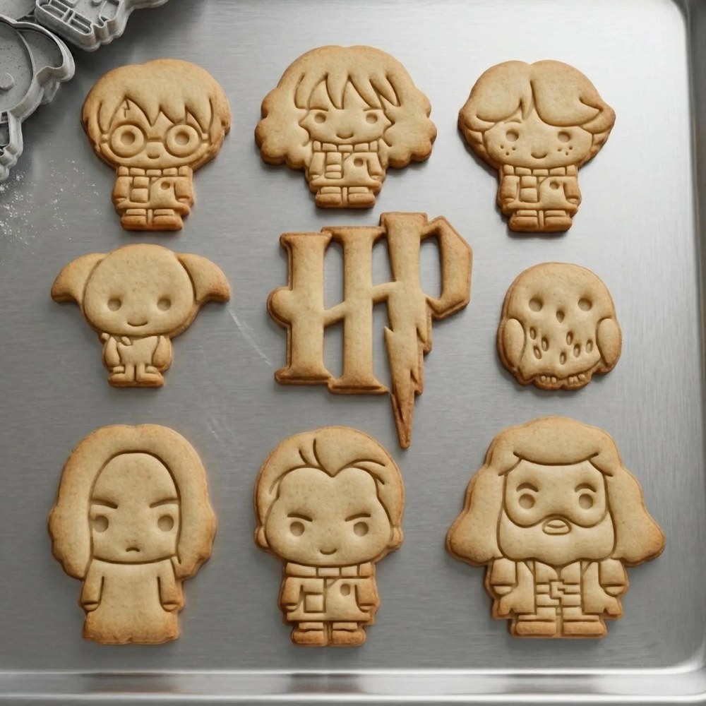 Bake Sales & Fundraisers & Birthday Parties - Harry Potter Chibi Cookie Cutter Set - 9 Cutters - Food-Safe Cookie Cutter - View 3