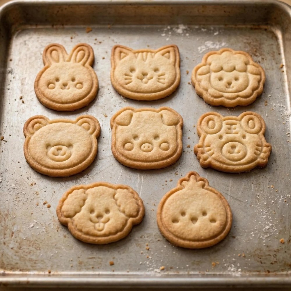 Baking With Kids & Birthday Parties - Kawaii Animal Faces Cookie Cutter Set - 8 Cutters - Food-Safe Cookie Cutter - View 3