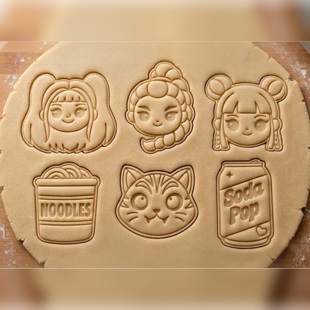 Anime & Manga & Birthday Parties - Kawaii Anime Girls Cookie Cutter Set - 6 Cutters - Food-Safe Cookie Cutter - View 3
