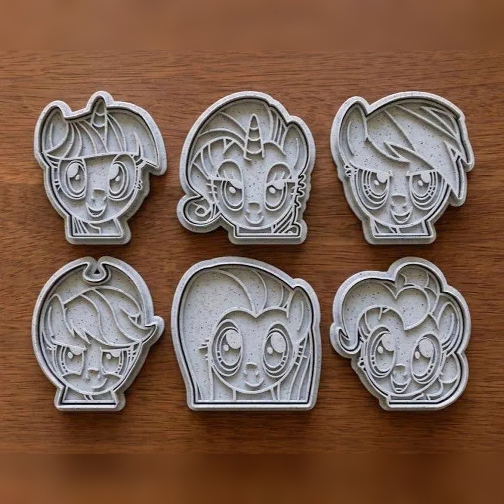 Baking With Kids & Birthday Parties - My Little Pony Faces Cookie Cutter Set - 6 Cutters - Baking Tool