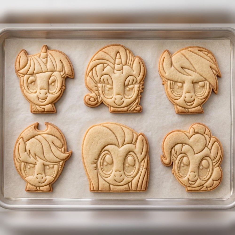 Baking With Kids & Birthday Parties - My Little Pony Faces Cookie Cutter Set - 6 Cutters - Food-Safe Cookie Cutter - View 3