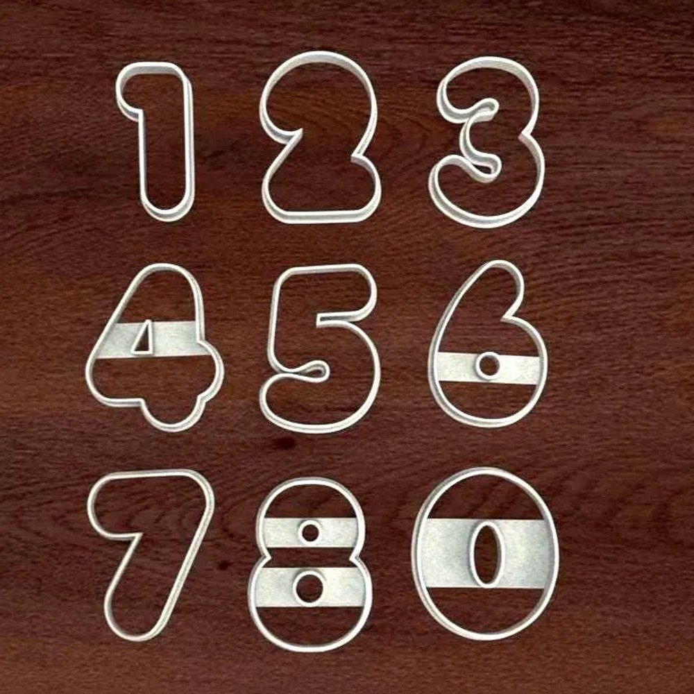 Bake Sales & Fundraisers - Number Cookie Cutter Set - 9 Cutters - Birthday & Numbers - Stamp and Bake
