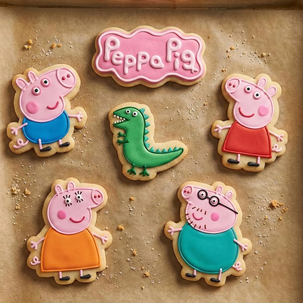 Baking With Kids & Birthday Parties - Peppa Pig Family Cookie Cutter Set - 6 Cutters - Food-Safe Cookie Cutter - View 2