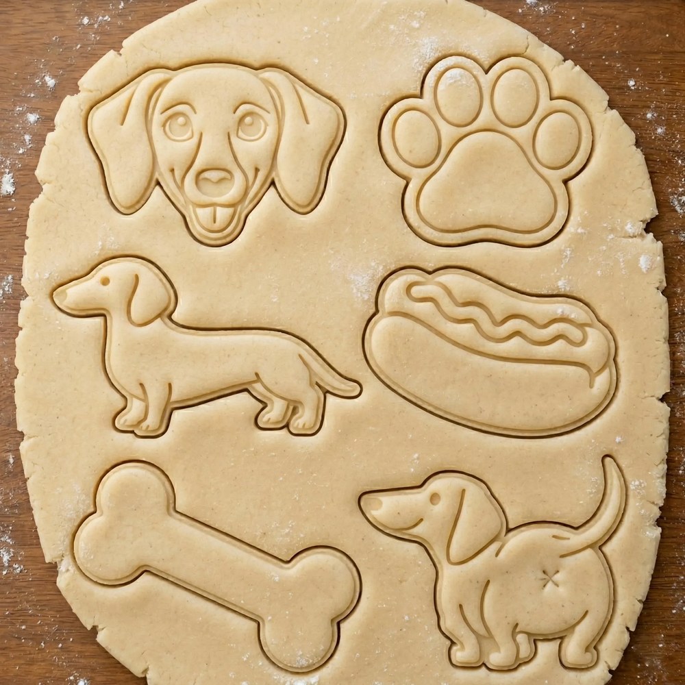 Bake Sales & Fundraisers & Baking With Kids - Sausage Dog Cookie Cutter Set - 6 Cutters - Food-Safe Cookie Cutter - View 2