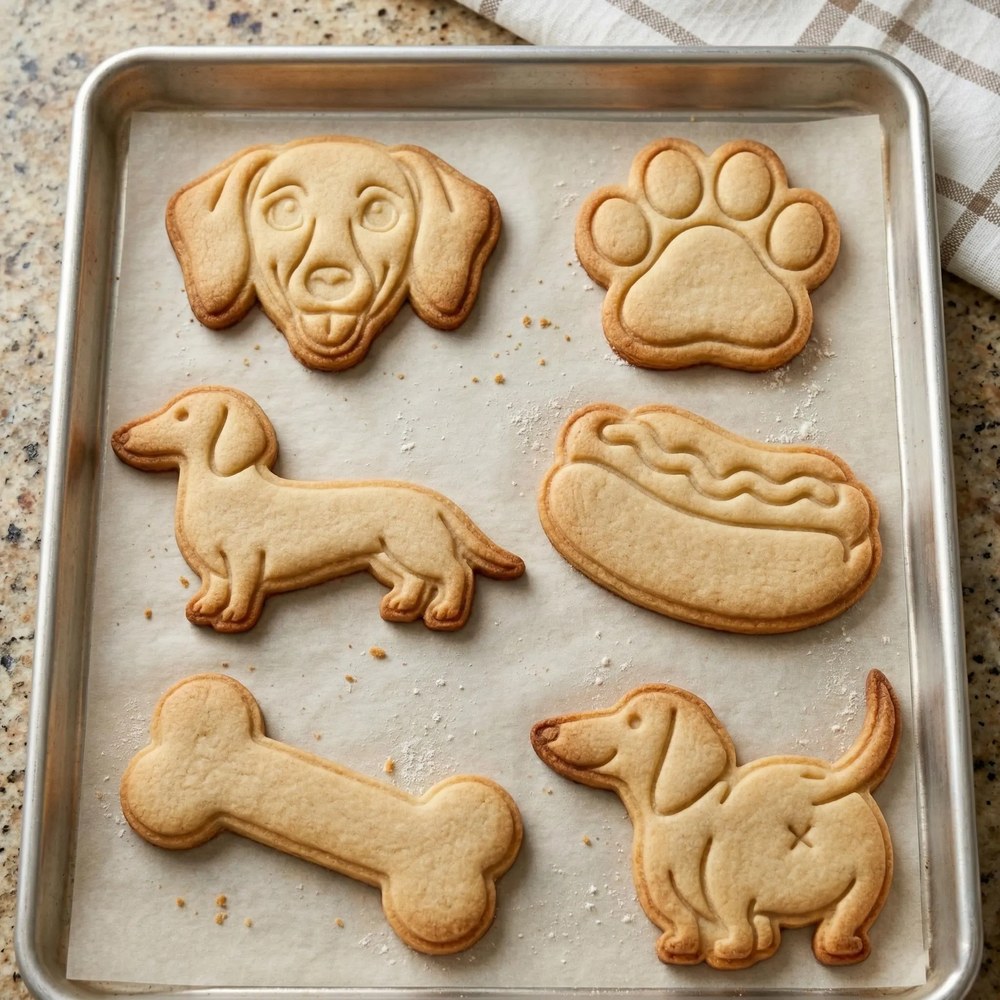 Bake Sales & Fundraisers & Baking With Kids - Sausage Dog Cookie Cutter Set - 6 Cutters - Food-Safe Cookie Cutter - View 3