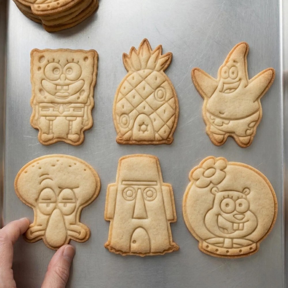 Birthday Parties & Nostalgia Bakes - SpongeBob & Bikini Bottom Cookie Cutter Set - 6 Cutters - Food-Safe Cookie Cutter - View 3