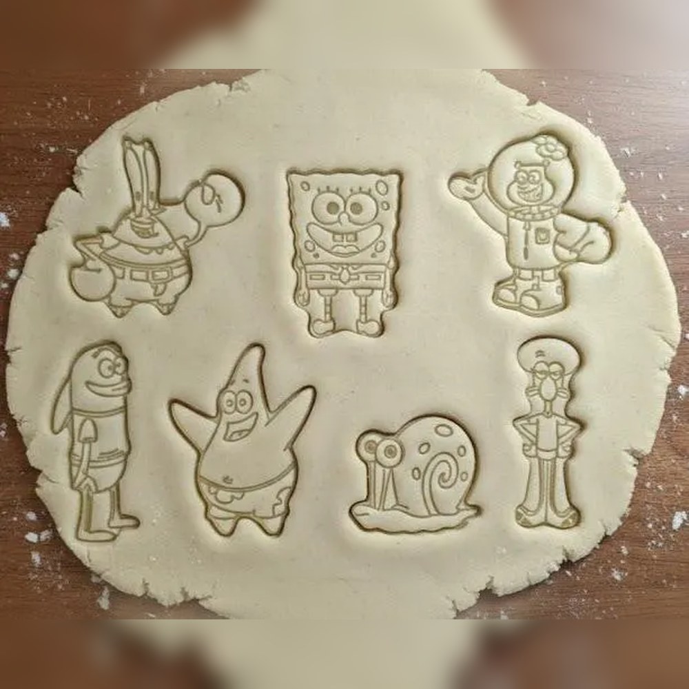 Birthday Parties & Nostalgia Bakes - SpongeBob SquarePants Cookie Cutter Set - 7 Cutters - Food-Safe Cookie Cutter - View 2