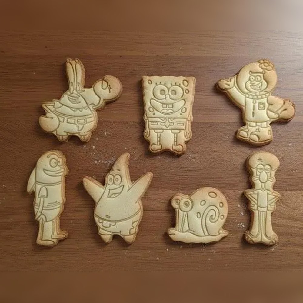 Birthday Parties & Nostalgia Bakes - SpongeBob SquarePants Cookie Cutter Set - 7 Cutters - Food-Safe Cookie Cutter - View 3
