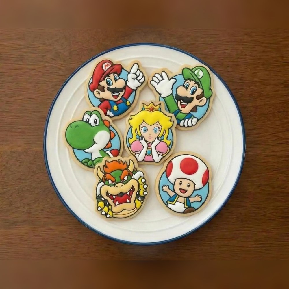 Birthday Parties & Gamer Parties - Super Mario Faces Cookie Cutter Set - 6 Cutters - Food-Safe Cookie Cutter - View 4