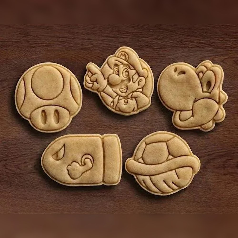 Birthday Parties & Gamer Parties - Super Mario Items Cookie Cutter Set - 5 Cutters - Food-Safe Cookie Cutter - View 3