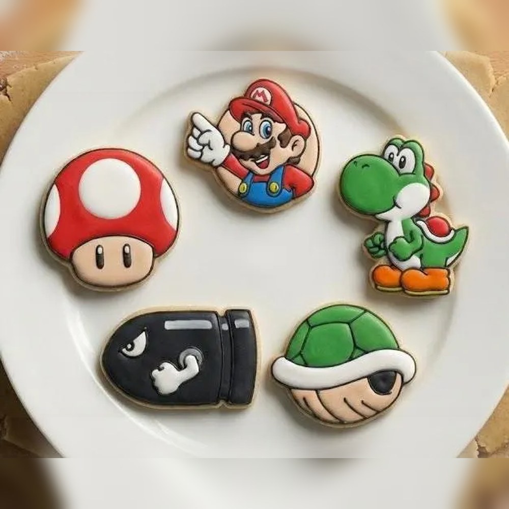 Birthday Parties & Gamer Parties - Super Mario Items Cookie Cutter Set - 5 Cutters - Food-Safe Cookie Cutter - View 4