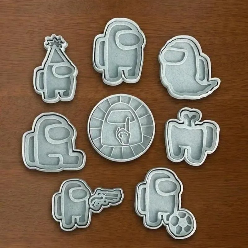 Among Us cookie cutters - Stamp and Bake