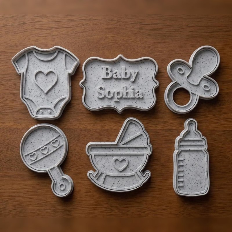 Baby Shower cookie cutters - Stamp and Bake