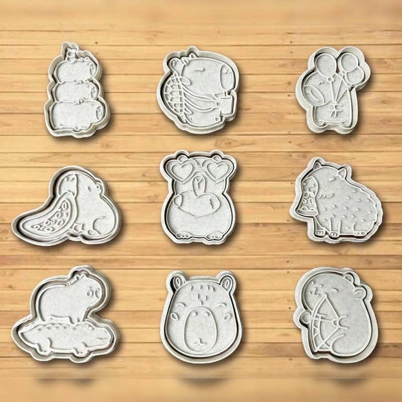 Capybaras cookie cutters - Stamp and Bake