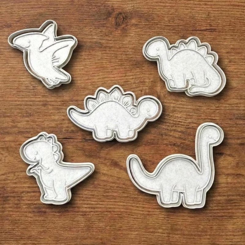Dinosaurs cookie cutters - Stamp and Bake