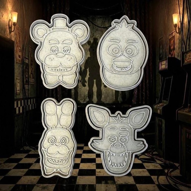 Five Nights at Freddy's cookie cutters - Stamp and Bake